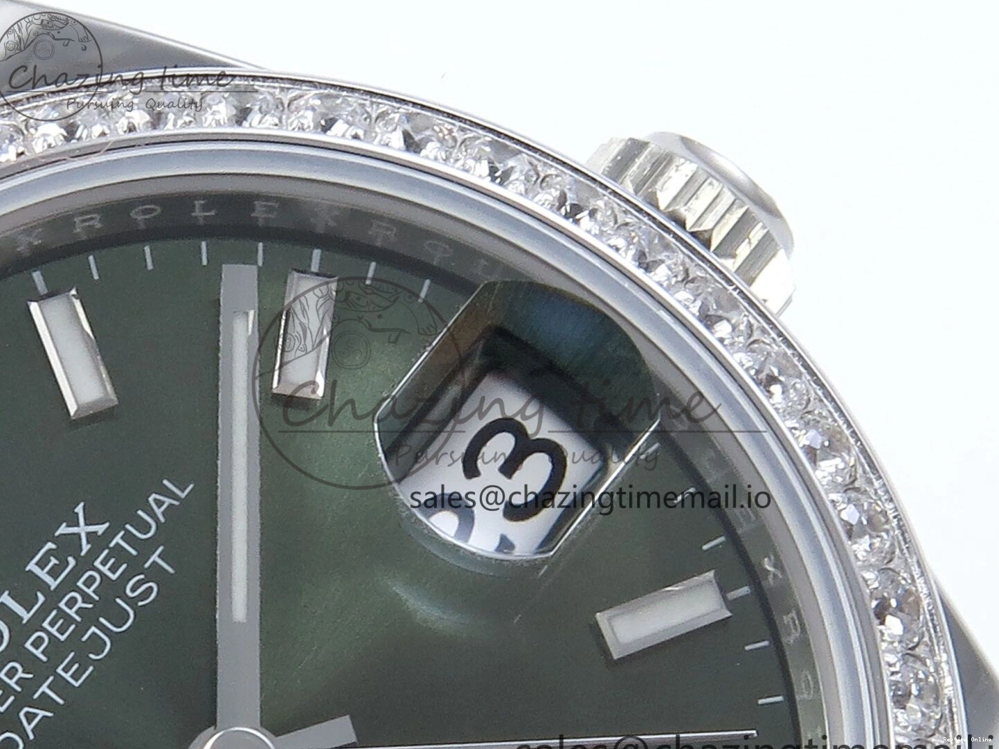 0109 Bright DateJust 31 278384RBR ARF 1:1 Best Edition 904L Steel Green Stick Dial Diamonds Bezel on SS Jubilee Bracelet ETA 450